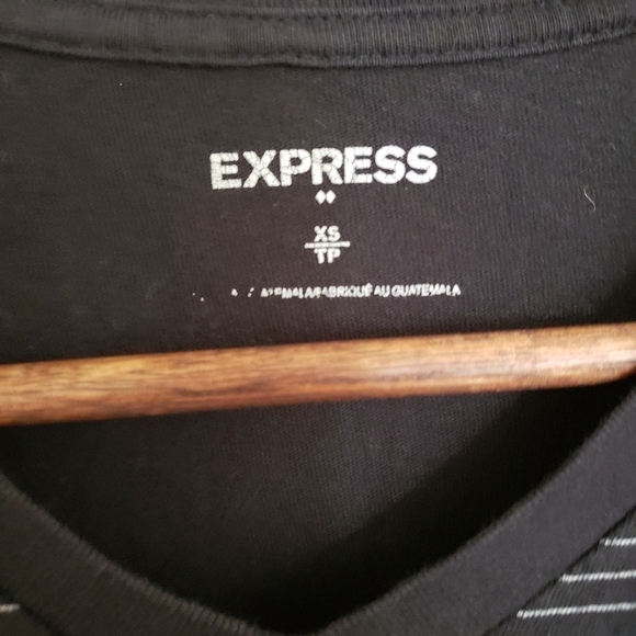 Express Y2K Lion Graphic T-Shirt Black Gray Stripe XS - Picture 5 of 6